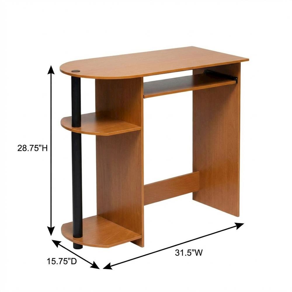Light Cherry Computer Desk with Easy Assembly and Compact Design