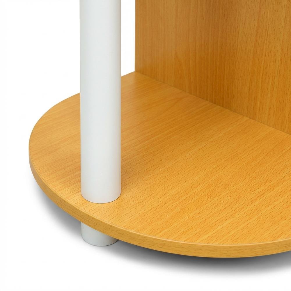 Wooden Laptop Desk with Beech, Ivory Finish, Workstation for Home Office