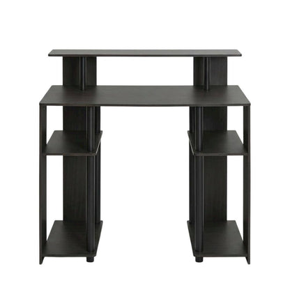 Walnut Finish Computer Writing Desk with Modern Design and Sturdy Build