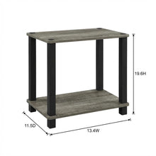 French Oak and Black Nightstand Set with Wooden Finish