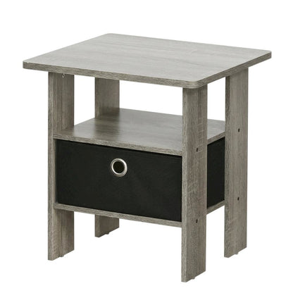 Wooden End Table Night Stand, Set of Two with Modern Design