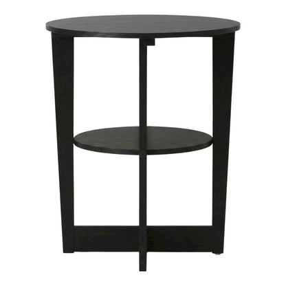 Walnut Round End Table with Sleek Modern Design for Living Room