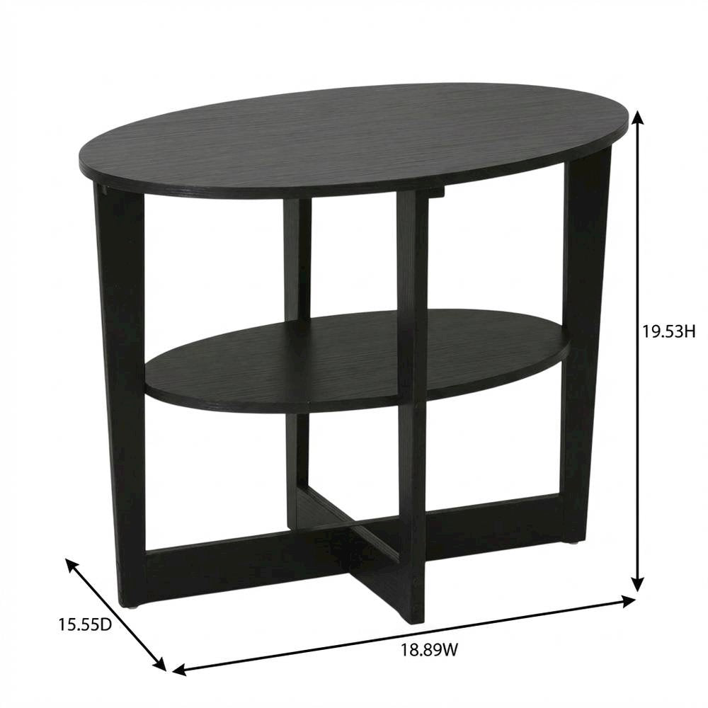 Walnut Round End Table with Sleek Modern Design for Living Room