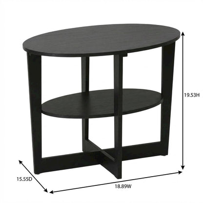 Walnut Round End Table with Sleek Modern Design for Living Room