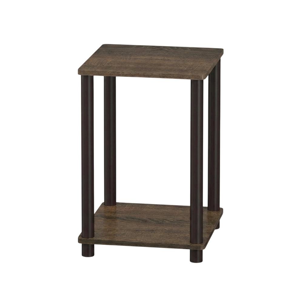 Walnut and Brown Wooden End Table with Sleek Design