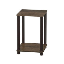 Walnut and Brown Wooden End Table with Sleek Design