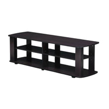 Dark Walnut Wood TV Stand with Spacious Storage and Sleek Design