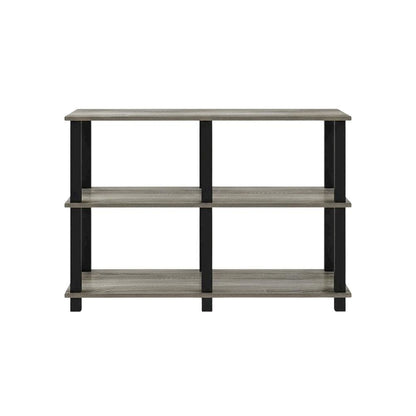 Wooden TV stand for up to 40 inch TVs with modern French Oak and black finish