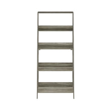 Wooden 5-Tier Ladder Bookcase with French Oak Finish for Home Storage