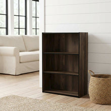 Wooden 3 Tier Open Shelf Bookcase in Columbia Walnut with Ample Storage