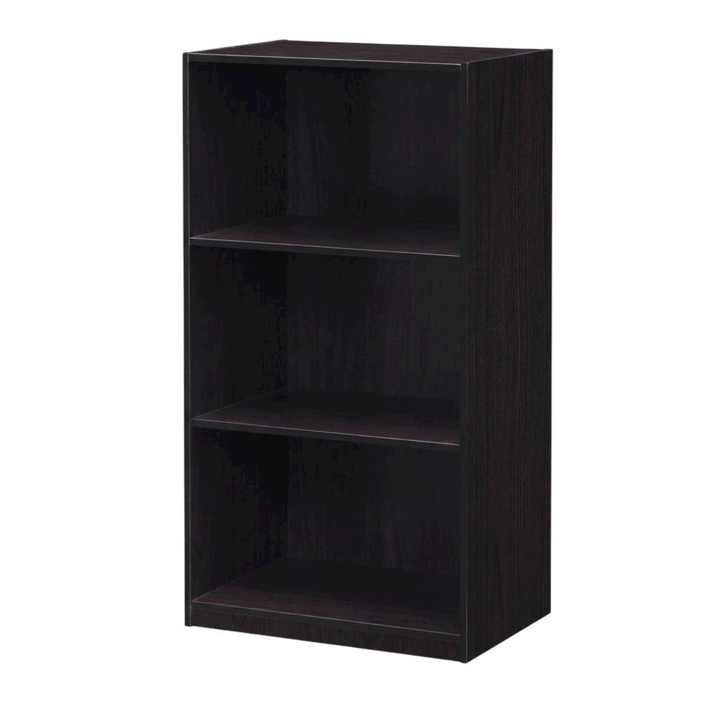 Wooden 3-Tier Bookcase with Storage Shelves for Living Room and Office