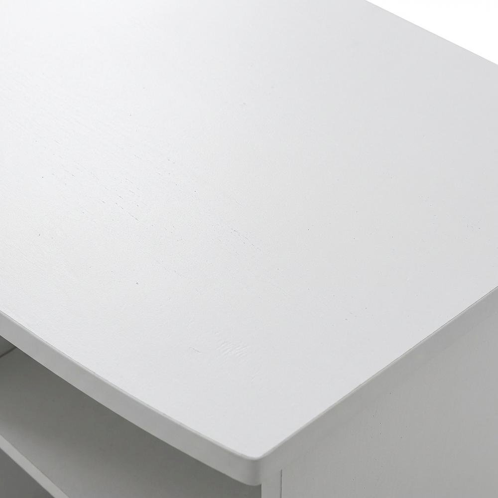 White Fireplace TV Stand for Up to 55 Inch TVs with Open Shelf Storage