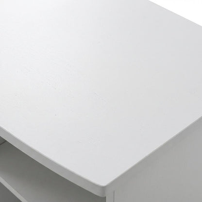 White Fireplace TV Stand for Up to 55 Inch TVs with Open Shelf Storage