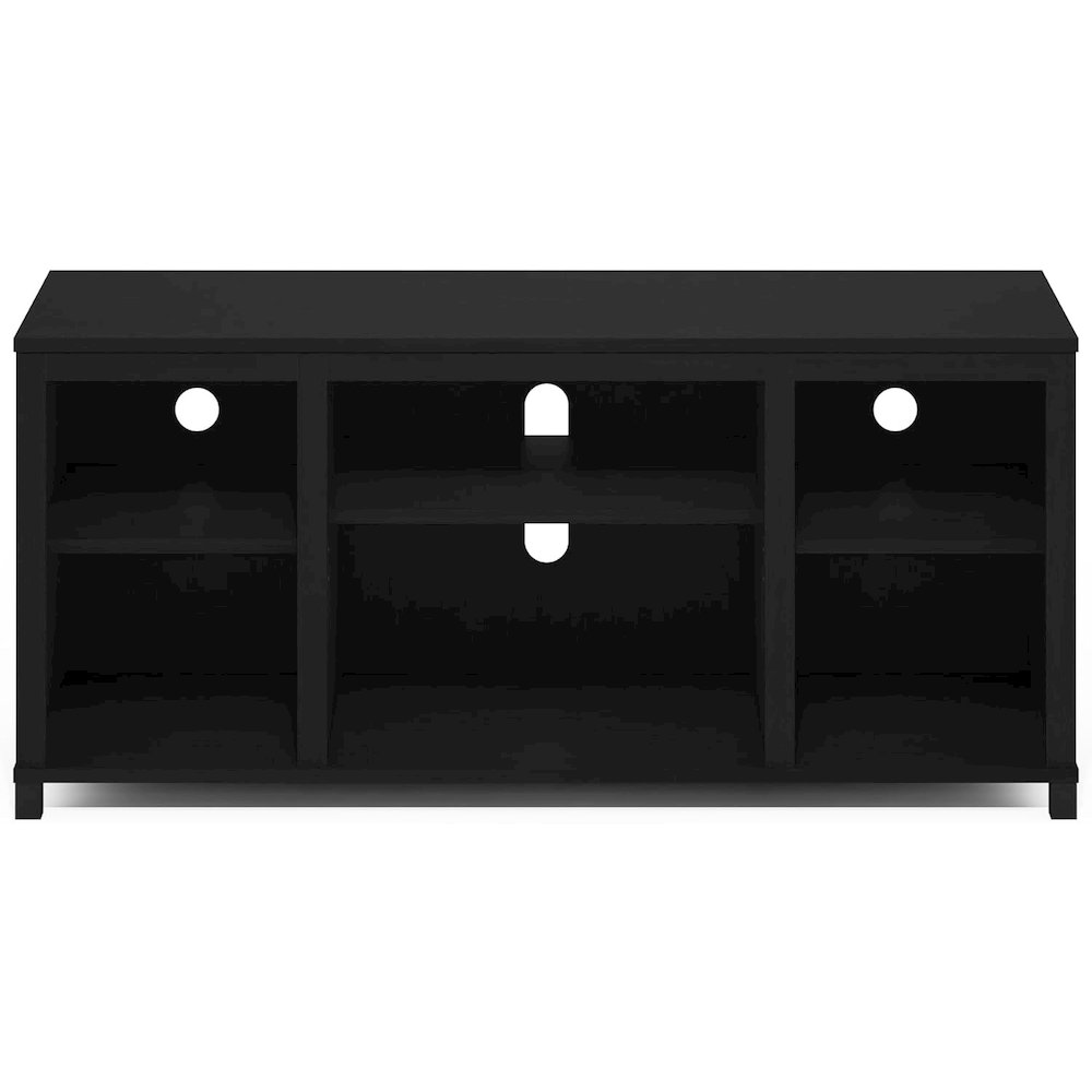 Black 55 Inch TV Stand with Open Shelves and Dual Storage Cabinet Doors