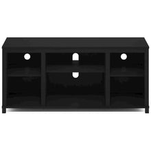 Black 55 Inch TV Stand with Open Shelves and Dual Storage Cabinet Doors
