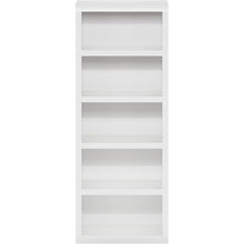 White Wooden Book Shelf with Five-Tier Wooden Shelves for Home or Office
