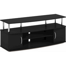 Modern Black 55 Inch TV Console with Shelves and Cabinets for Storage
