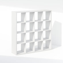 White Engineered Wood 16 Cube Storage Organizer with Open Back Shelves