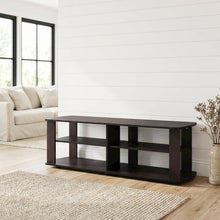 Dark Walnut Wood TV Stand with Spacious Storage and Sleek Design