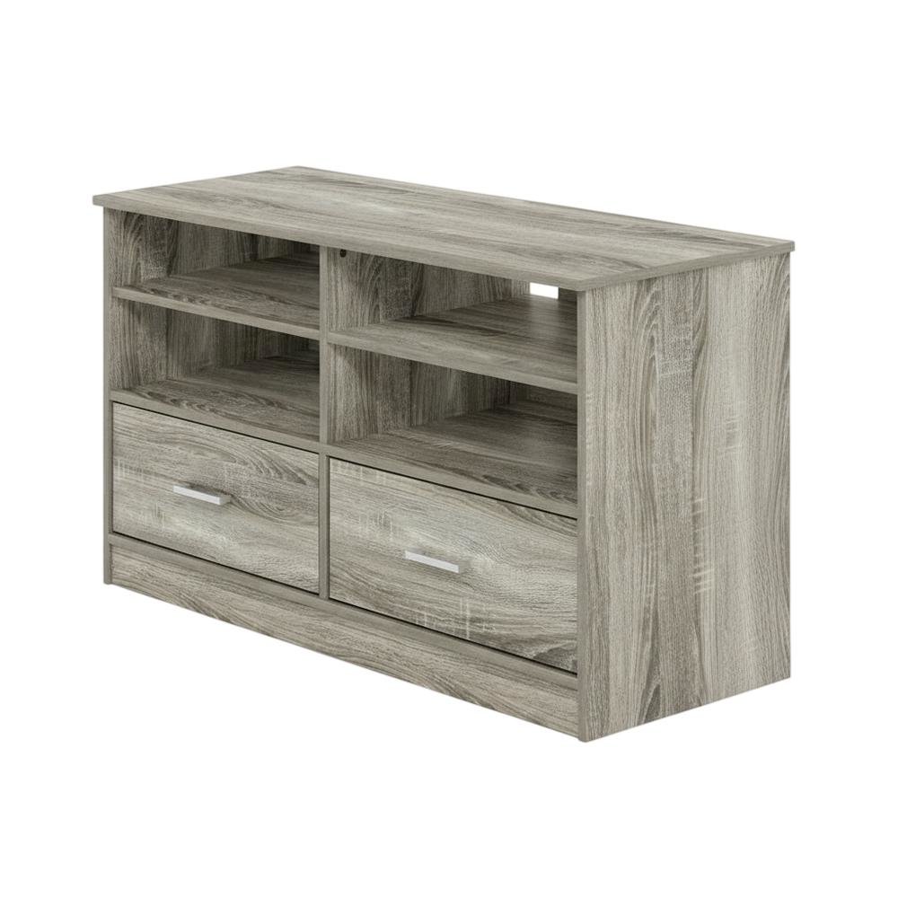 French Oak TV Stand with Drawer and Wood Construction