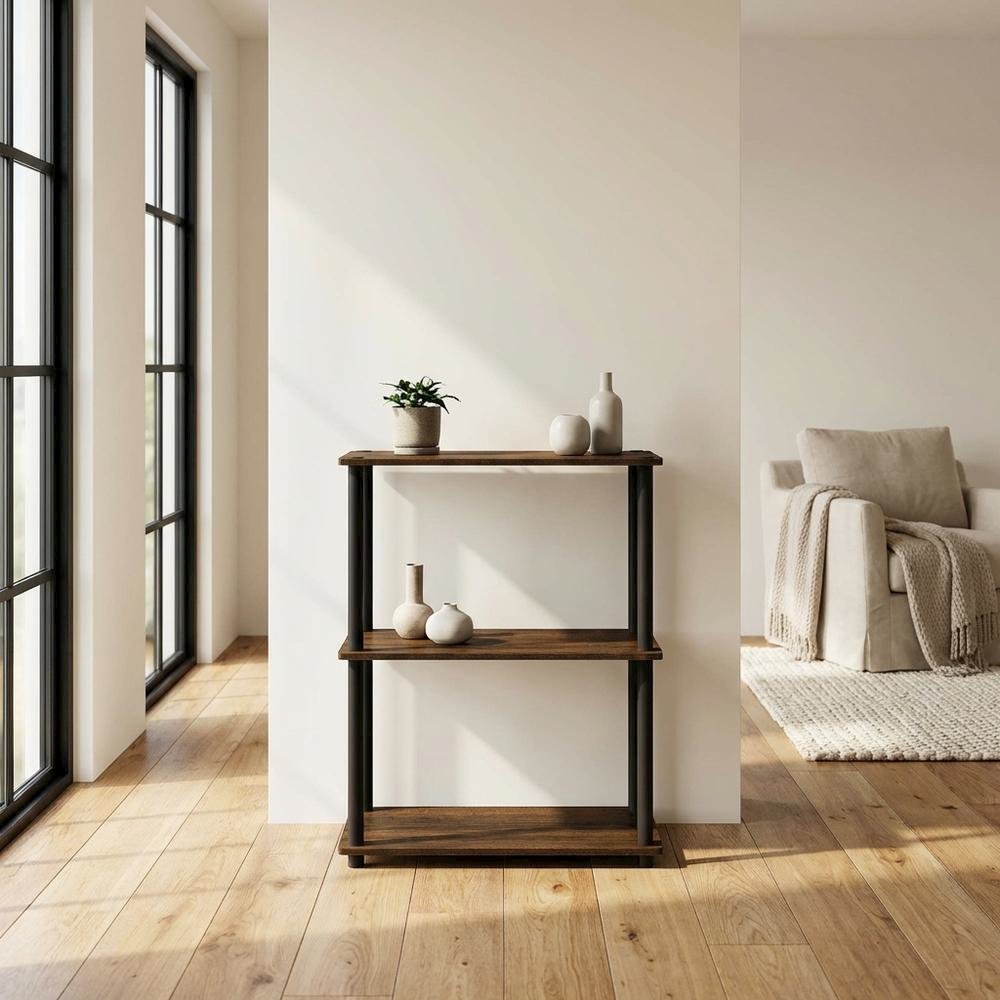 Wooden bookcase with sleek design for home storage