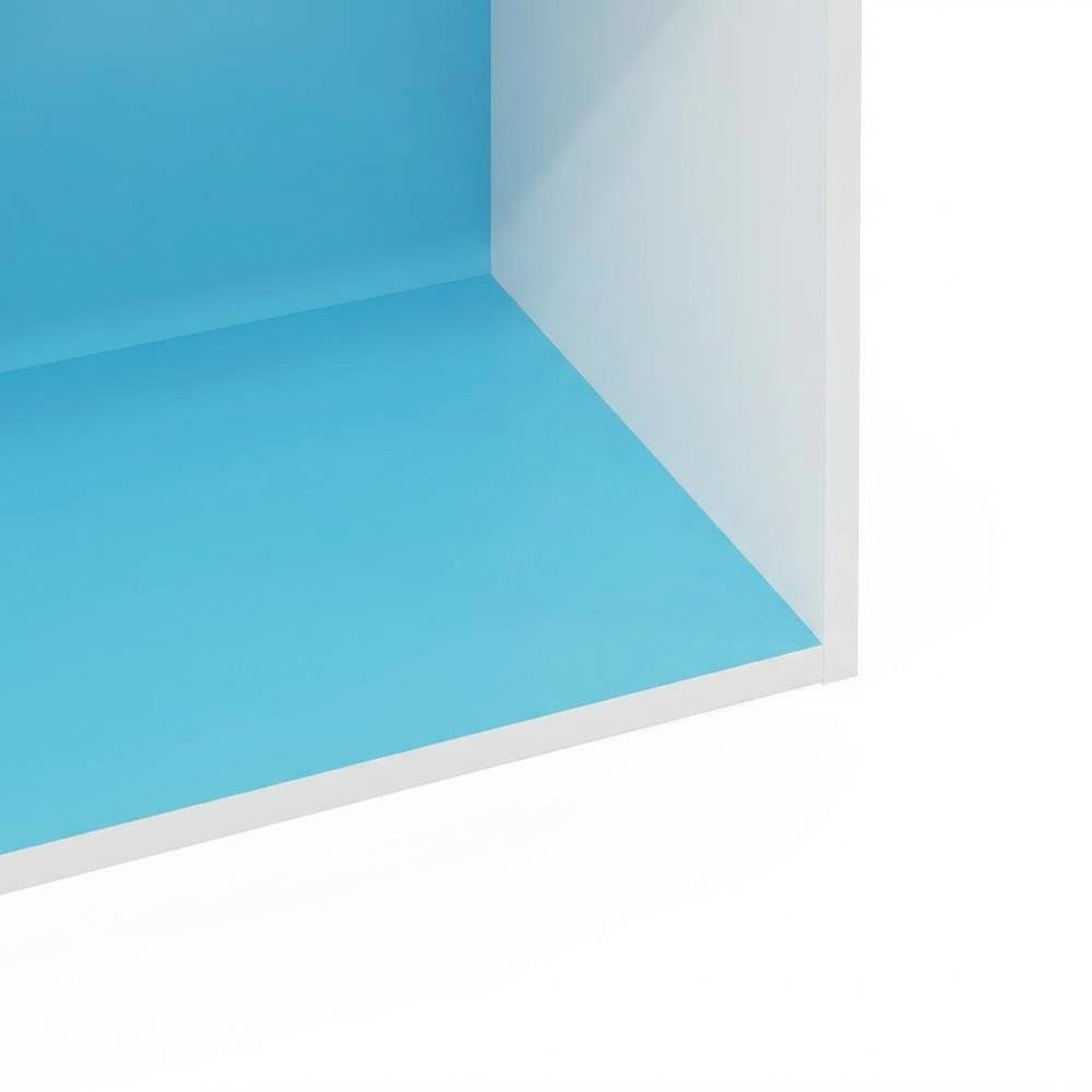 Light Blue 3-Tier Open Shelf Bookcase, Wooden Construction for Organized Storage