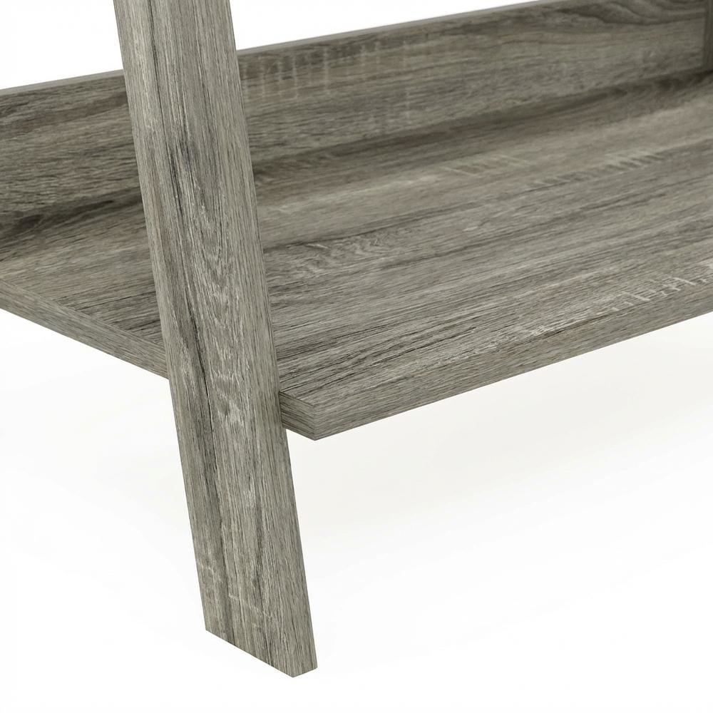 Wooden 5-Tier Ladder Bookcase with French Oak Finish for Home Storage