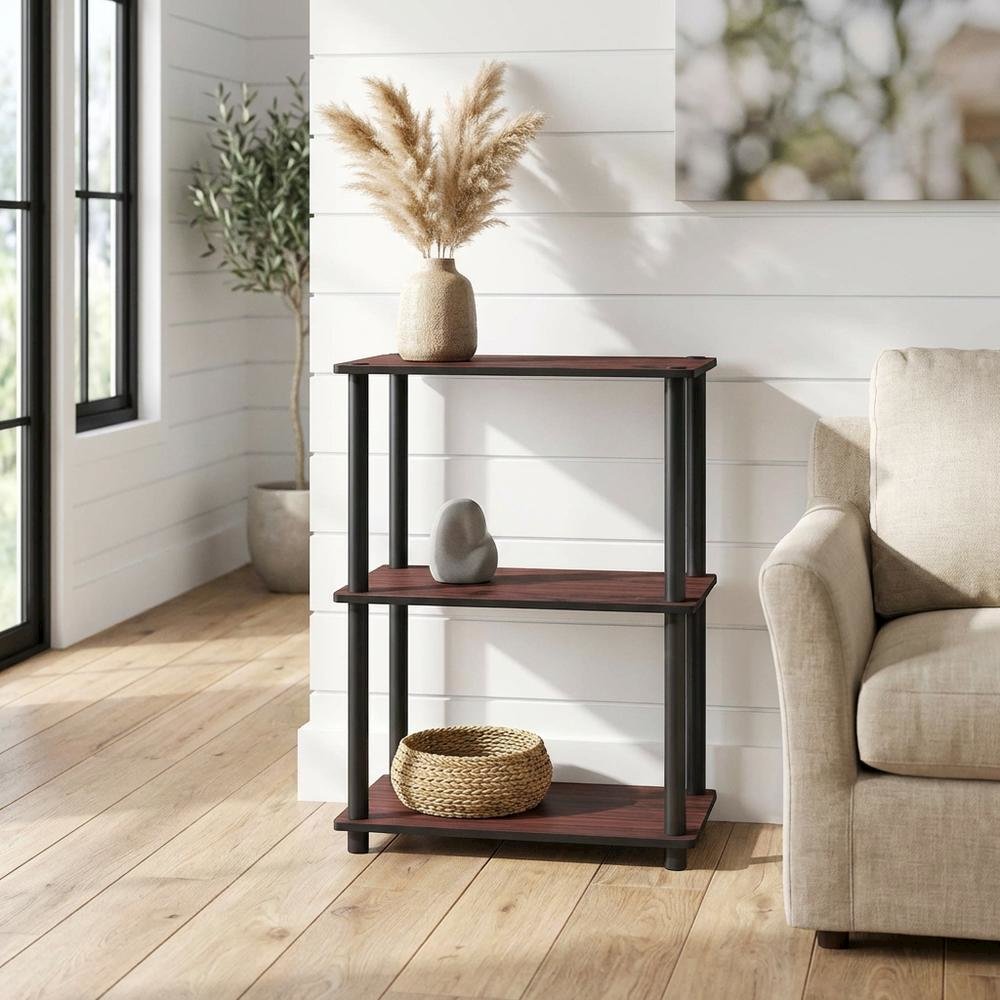 Wooden Bookcase with Open Shelving for Home Office or Living Room