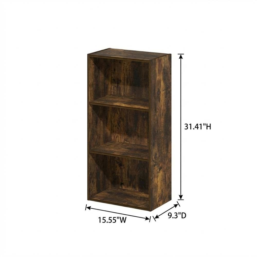 Wooden bookcase with spacious shelf storage for living room or study