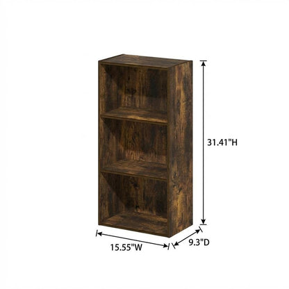 Wooden bookcase with spacious shelf storage for living room or study