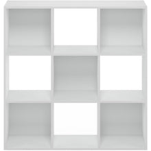 White Engineered Wood 9 Cube Storage Organizer with Modern Storage Cubes