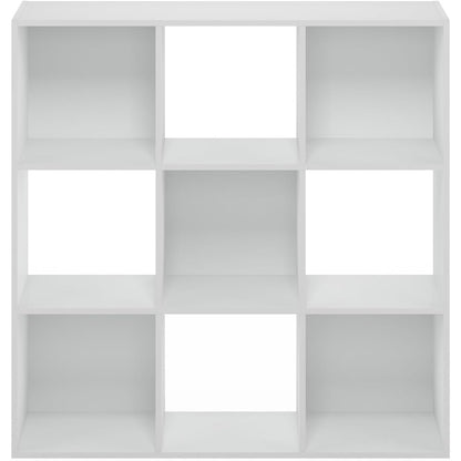 White Engineered Wood 9 Cube Storage Organizer with Modern Storage Cubes