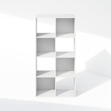 White Engineered Wood 8 Cube Storage Organizer with Open Back Shelves