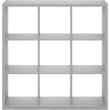 Light Grey Engineered Wood 9 Cube Storage Organizer with Open Back Design