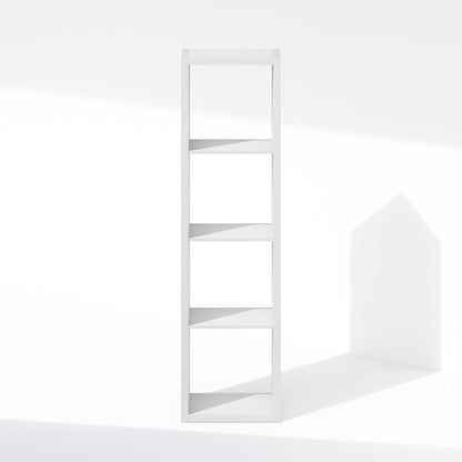 White Wood 4 Cube Storage Organizer with Open Back Vertical Cube Storage