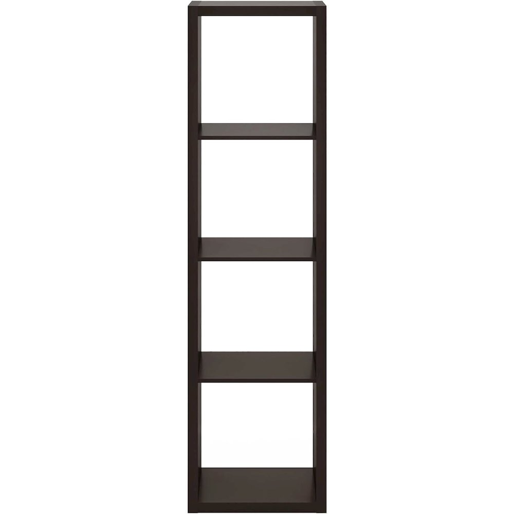 Black Wood 4 Cube Storage Organizer with Open Back Vertical Cube Storage