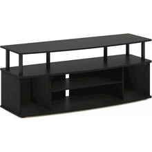 Black TV Stand with 3 Open Shelves, 2 Cabinets, for Up to 55 Inch TV