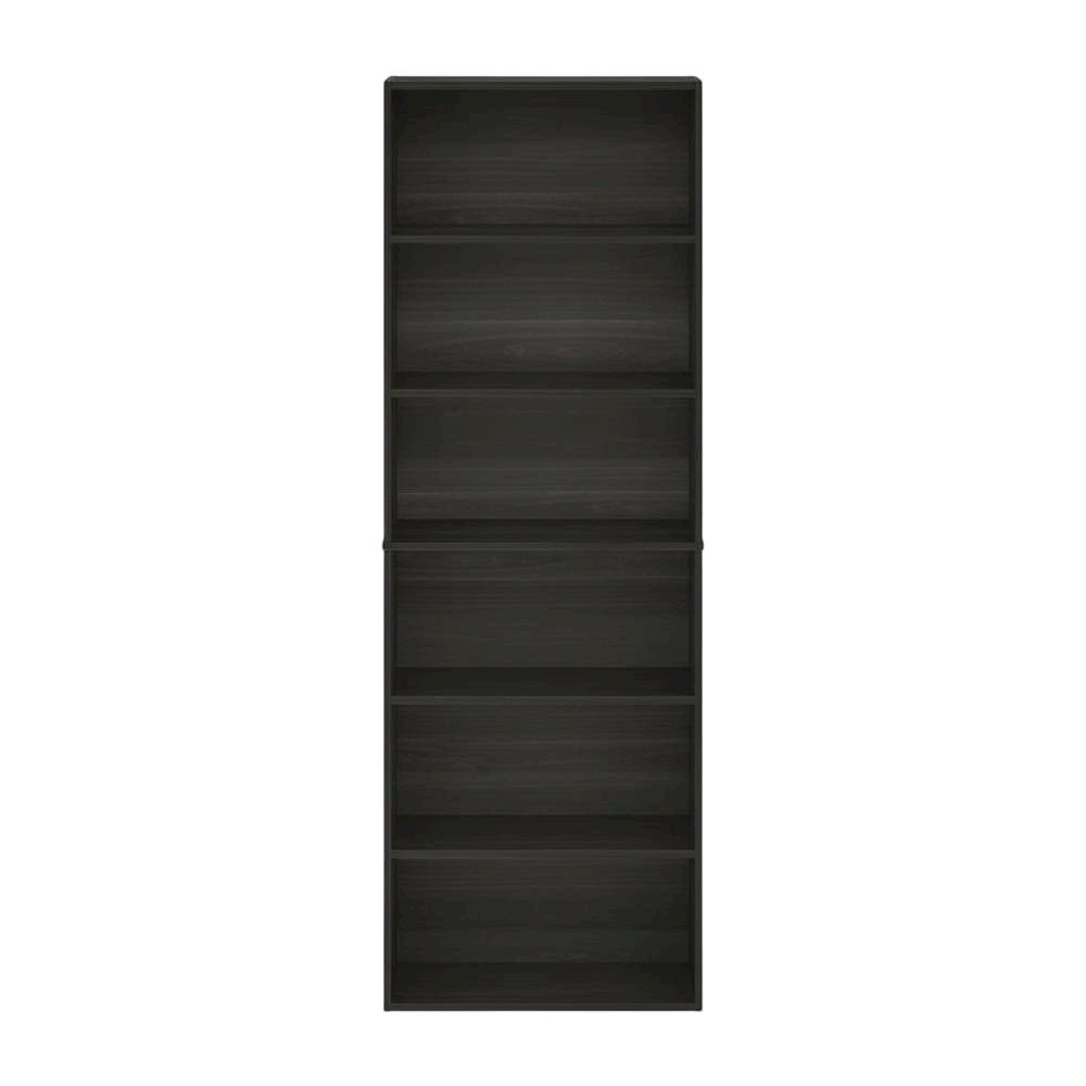 Espresso 6-Tier Open Bookcase with Wood Finish for Organizing and Display