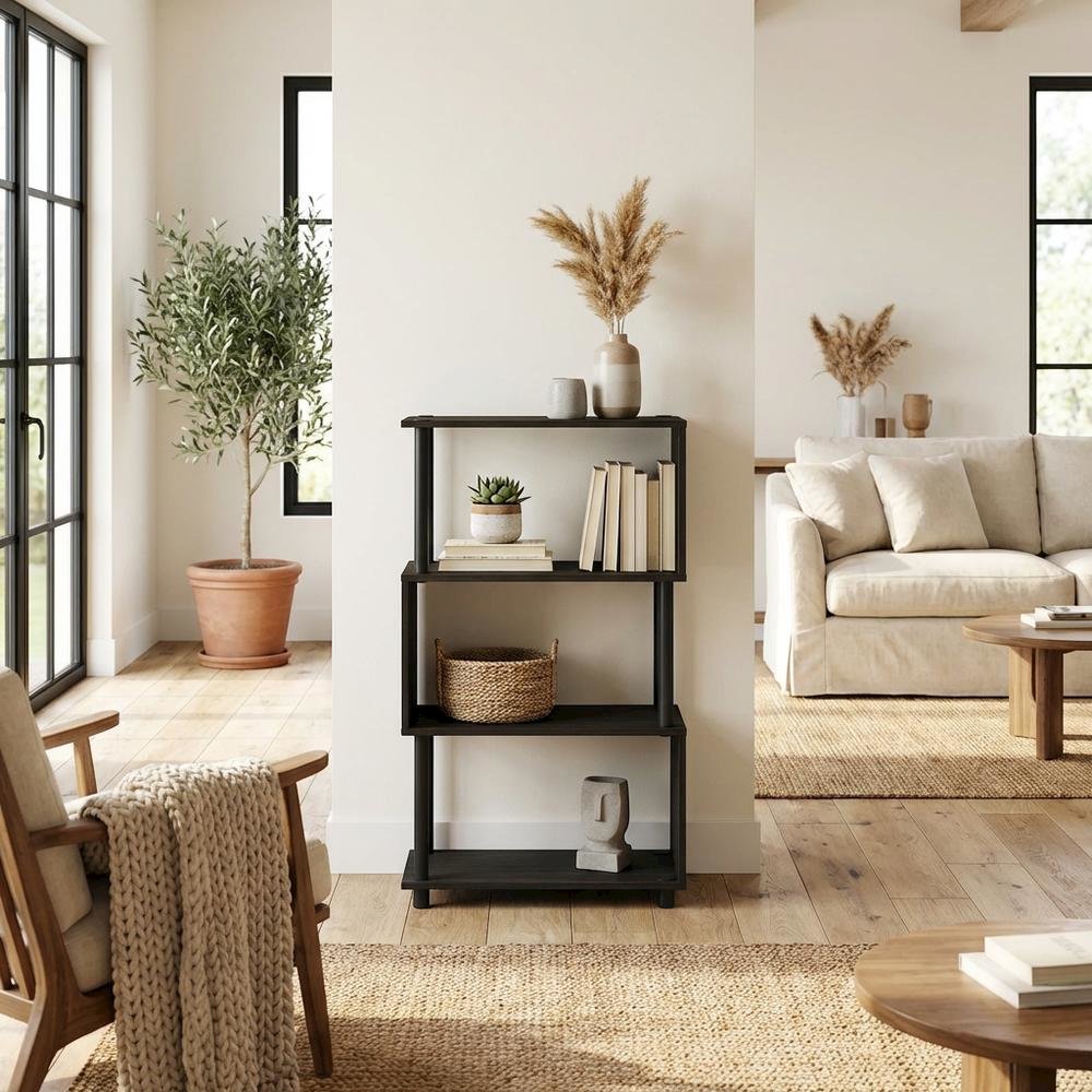 Wooden bookcase with simple design and sturdy construction