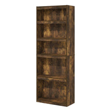 Contemporary Wooden Bookcase with Engineered Wood Finish for Living Room Display