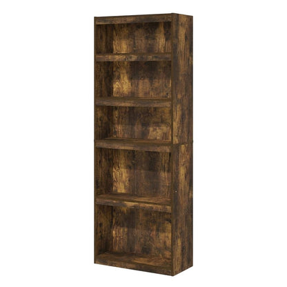 Contemporary Wooden Bookcase with Engineered Wood Finish for Living Room Display