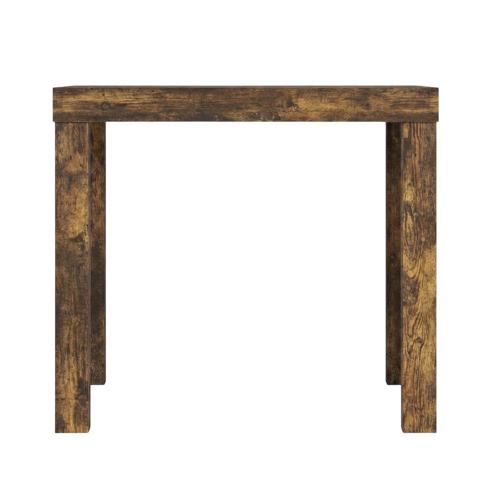 Amber Pine Finish Square End Table with Modern Minimalist Design