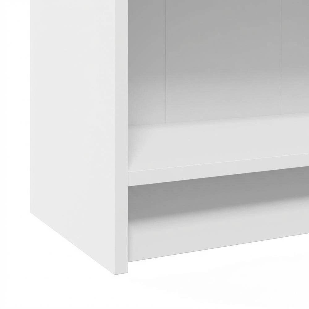 White 3-Tier Adjustable Shelf Bookcase with Modern Storage Design
