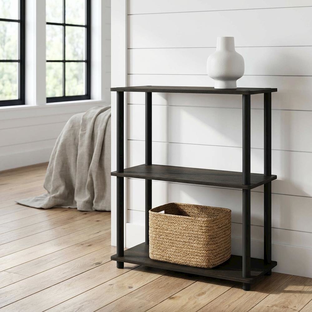Wooden bookcase with sturdy construction and modern design