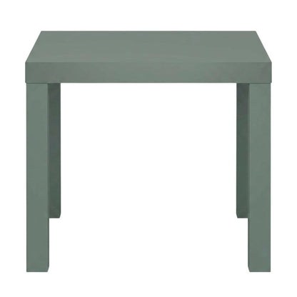 Square Side Table Set of 2 with Thick Tabletops and Sage Green Finish