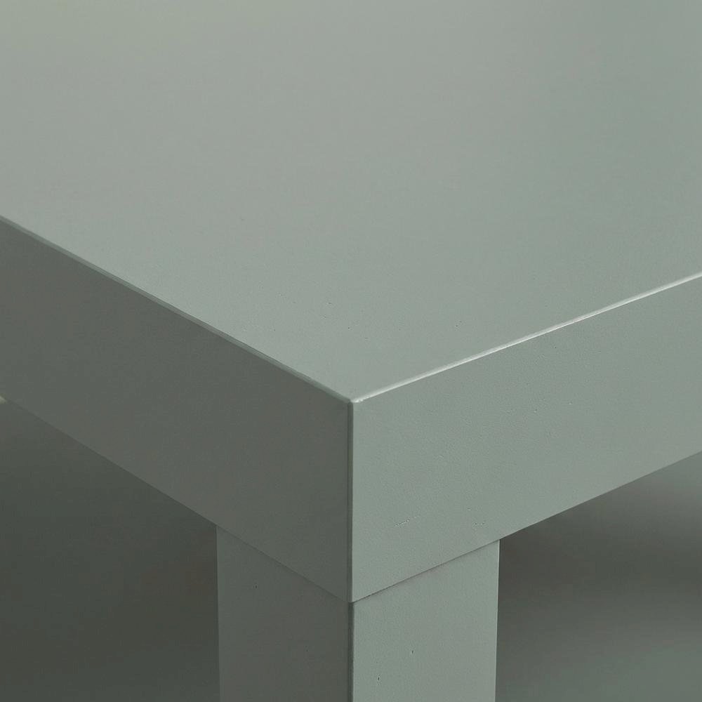 Sage Green Square End Table with Thick Top and Modern Design