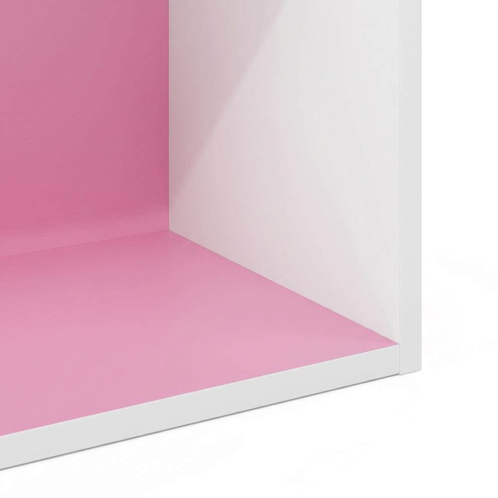 Pink 3-Tier Open Shelf Bookcase with Wood Material for Easy Storage