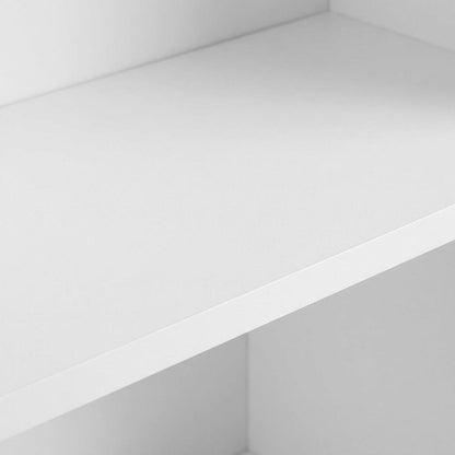 White 7-Cube Irregular Bookcase with Storage Organizer and Modern Design