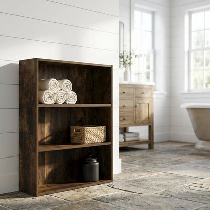 Wood Bookcase with Open Shelving for Home Storage