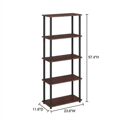 Wooden bookcase with sleek design and versatile storage
